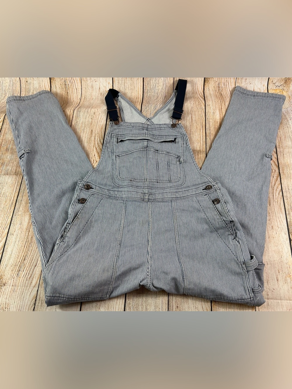 Women’s Duluth Trading Overalls Size Mx33 Rootstock Engineer Striped Gardening